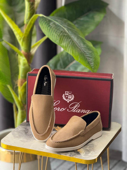 OLD MONEY SUEDE LEATHER LOAFERS SHOES - SKIN BROWN